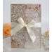 Marriage Invitation Card With Ribbon Bow Laser Cut Glitter Paper Wedding Supplies